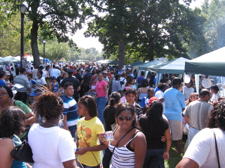 Food Tents in Crotona Park for the Honduran & Central American Day Parade.