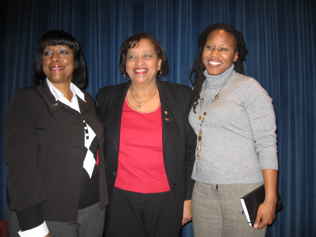 Beverly Roberts, Shirley Fearon and Majora Carter, panelists at the lecture "Civil Rights Activism in the Bronx: Past and Present."